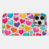 Farbenfrohe Regenbogenherzen Valentines iPhone Hülle (Rückseite (Horizontal))