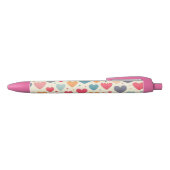Farbenfrohe Regenbogenherzen Valentines Kugelschreiber (Oberseite)