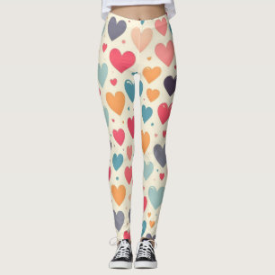 Farbenfrohe Regenbogenherzen Valentines Leggings