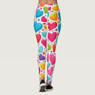 Farbenfrohe Regenbogenherzen Valentines Leggings