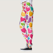 Farbenfrohe Regenbogenherzen Valentines Leggings (Links)
