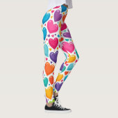 Farbenfrohe Regenbogenherzen Valentines Leggings (Rechts)