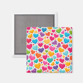 Farbenfrohe Regenbogenherzen Valentines Magnet (Vorderseite/Rückseite)