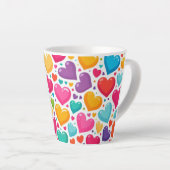Farbenfrohe Regenbogenherzen Valentines Milchtasse (Rechte Ecke)