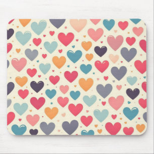 Farbenfrohe Regenbogenherzen Valentines Mousepad