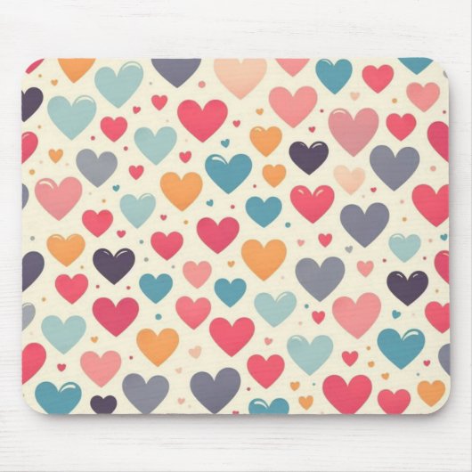 Farbenfrohe Regenbogenherzen Valentines Mousepad (Vorne)