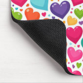 Farbenfrohe Regenbogenherzen Valentines Mousepad (Ecke)