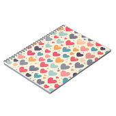 Farbenfrohe Regenbogenherzen Valentines Notizblock (Linke Seite)