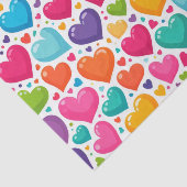 Farbenfrohe Regenbogenherzen Valentines Seidenpapier (Ausschnitt)