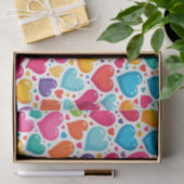 Farbenfrohe Regenbogenherzen Valentines Seidenpapier (Geschenk)