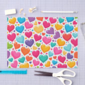 Farbenfrohe Regenbogenherzen Valentines Seidenpapier (Handwerk)