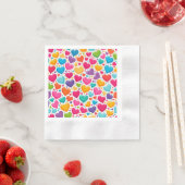 Farbenfrohe Regenbogenherzen Valentines Serviette (Beispiel)