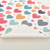Farbenfrohe Regenbogenherzen Valentines Sherpadecke (3/4)