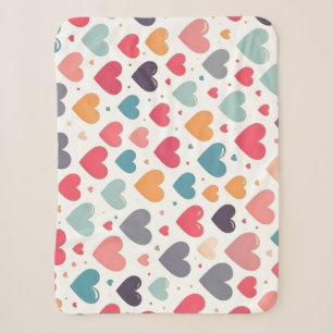 Farbenfrohe Regenbogenherzen Valentines Sherpadecke