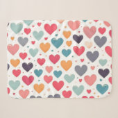 Farbenfrohe Regenbogenherzen Valentines Sherpadecke (Vorderseite (Horizontal))