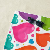 Farbenfrohe Regenbogenherzen Valentines Strandtuch (Beispiel)