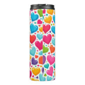 Farbenfrohe Regenbogenherzen Valentines Thermosbecher (Rückseite)