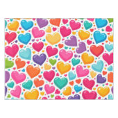 Farbenfrohe Regenbogenherzen Valentines Tischdecke (Vorderseite (Horizontal))