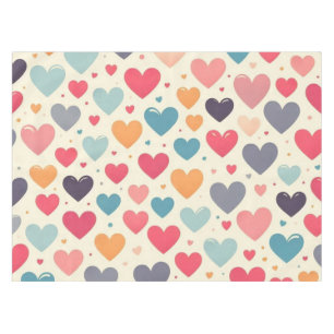 Farbenfrohe Regenbogenherzen Valentines Tischdecke