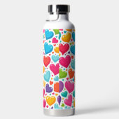Farbenfrohe Regenbogenherzen Valentines Trinkflasche (Rechts)