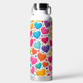 Farbenfrohe Regenbogenherzen Valentines Trinkflasche (Vorderseite)