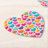 Farbenfrohe Regenbogenherzen Valentines Untersetzer (angewinkelt)