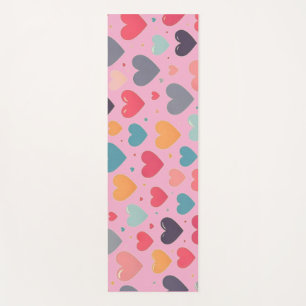 Farbenfrohe Regenbogenherzen Valentines Yogamatte