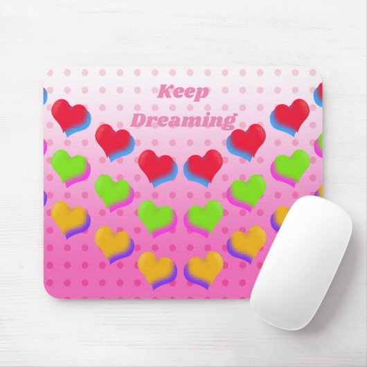 Farbenfrohe Regenbogenhöre auf rosa Fun Retro Must Mousepad (Mit Mouse)