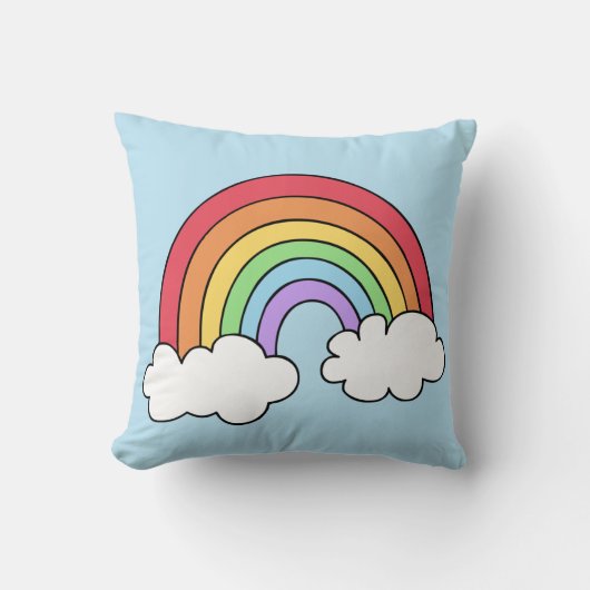 Farbenfrohe Regenbogenillustrierung Kissen (Vorderseite)
