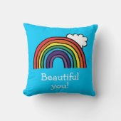 Farbenfrohe Regenbogenillustrierung Personalisiert Kissen (Vorderseite)