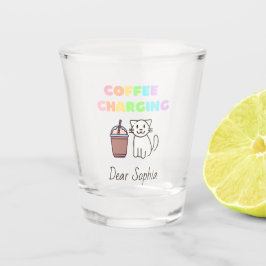Farbenfrohe Regenbogenkaffee & Cat Schnapsglas