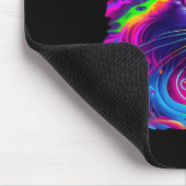 Farbenfrohe Regenbogenkatze Grafik Mousepad (Ecke)