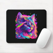 Farbenfrohe Regenbogenkatze Grafik Mousepad (Mit Mouse)