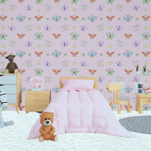Farbenfrohe Regenbogenkids Girl Pink Butterfly