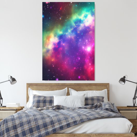 Farbenfrohe Regenbogenkosmische Leinwand (Insitu (Schlafzimmer))
