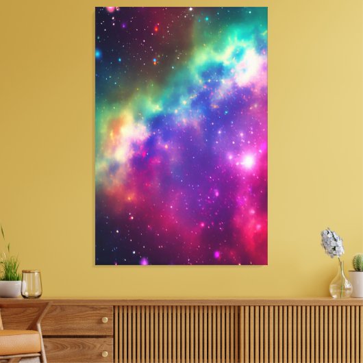Farbenfrohe Regenbogenkosmische Leinwand (Insitu (Wohnzimmer))