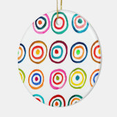 Farbenfrohe Regenbogenkreise Kunst Aquarell Keramik Ornament (Links)