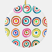 Farbenfrohe Regenbogenkreise Kunst Aquarell Keramik Ornament (Hinten)