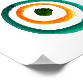 Farbenfrohe Regenbogenkreise Kunst Aquarell Poster (Ecke)