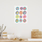 Farbenfrohe Regenbogenkreise Kunst Aquarell Poster (Küche)