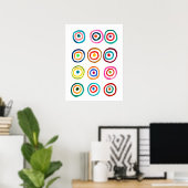 Farbenfrohe Regenbogenkreise Kunst Aquarell Poster (Heimbüro)