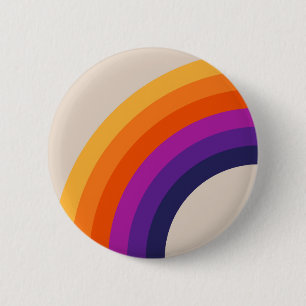 Farbenfrohe Regenbogenkunst im Retrostil Button