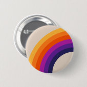 Farbenfrohe Regenbogenkunst im Retrostil Button (Vorne & Hinten)