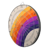Farbenfrohe Regenbogenkunst im Retrostil Dartscheibe (Vorderseite rechts)