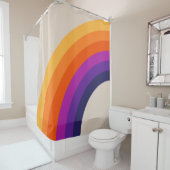 Farbenfrohe Regenbogenkunst im Retrostil Duschvorhang (Beispiel)