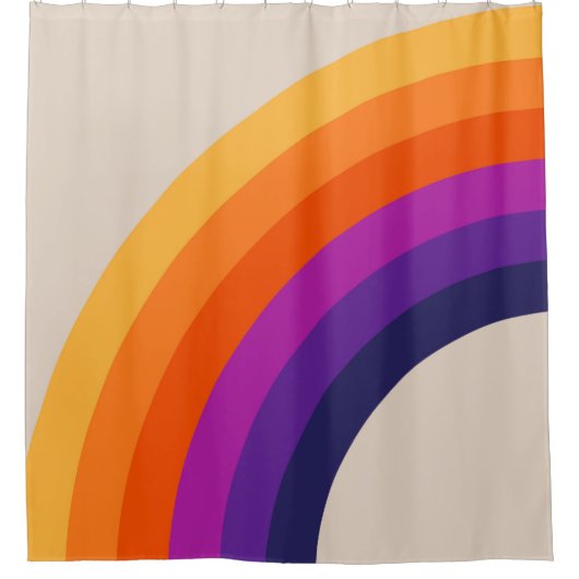 Farbenfrohe Regenbogenkunst im Retrostil Duschvorhang (Vorderseite)