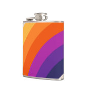 Farbenfrohe Regenbogenkunst im Retrostil Flachmann (Links)