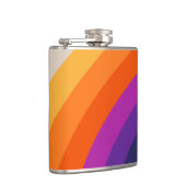 Farbenfrohe Regenbogenkunst im Retrostil Flachmann (Rechts)