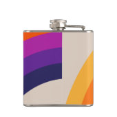 Farbenfrohe Regenbogenkunst im Retrostil Flachmann (Rückseite)