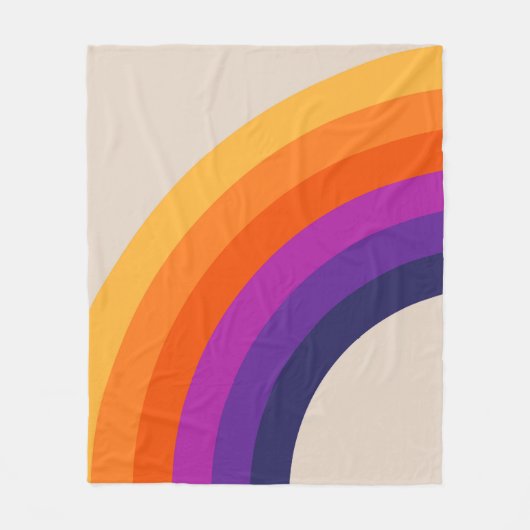 Farbenfrohe Regenbogenkunst im Retrostil Fleecedecke (Vorderseite)